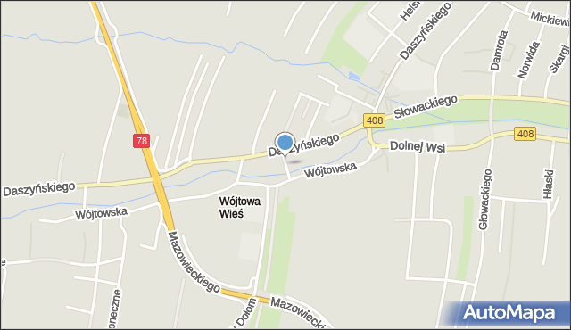 Gliwice, Poligonowa, mapa Gliwic