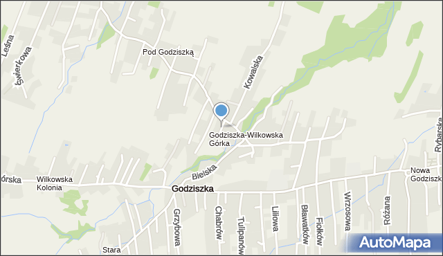 Godziszka gmina Buczkowice, Porzeczkowa, mapa Godziszka gmina Buczkowice