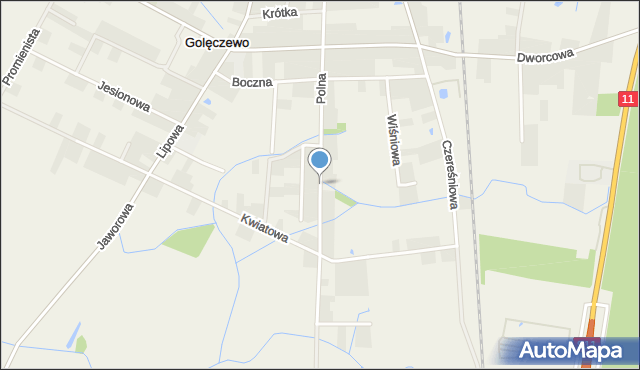 Golęczewo, Polna, mapa Golęczewo