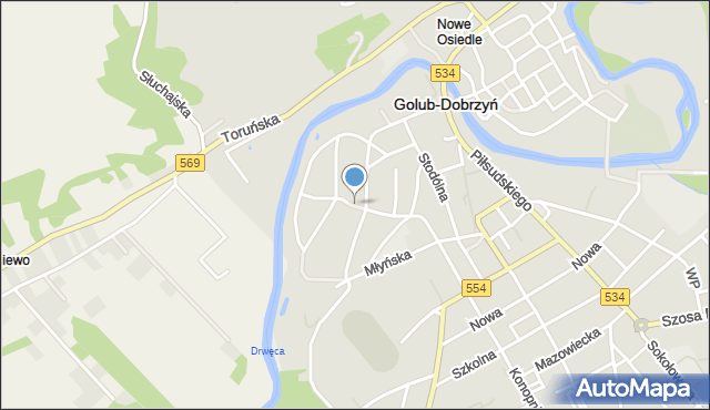 Golub-Dobrzyń, Polskiego Czerwonego Krzyża, mapa Golub-Dobrzyń