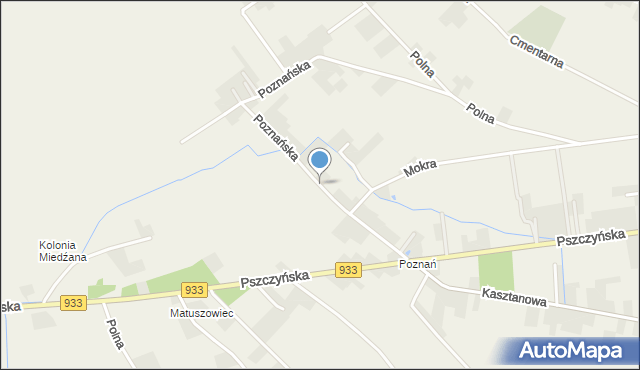 Góra gmina Miedźna, Poznańska, mapa Góra gmina Miedźna