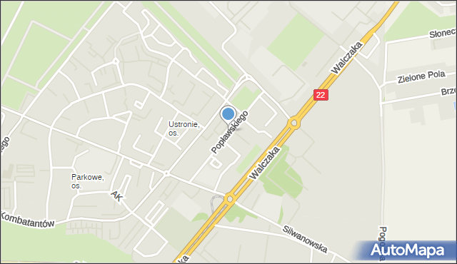 Gorzów Wielkopolski, Popławskiego Jana Ludwika, mapa Gorzów Wielkopolski
