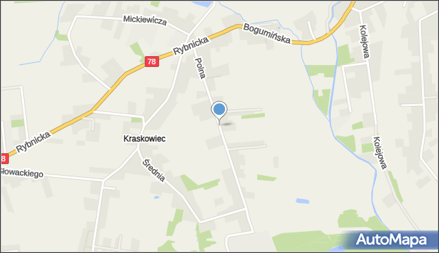 Gorzyce powiat wodzisławski, Polna, mapa Gorzyce powiat wodzisławski
