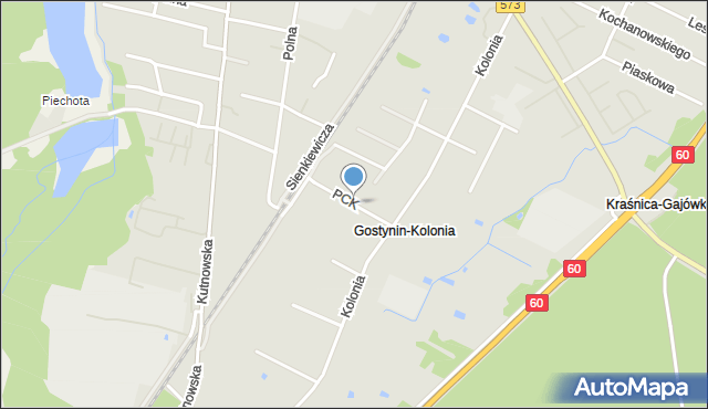 Gostynin, Polskiego Czerwonego Krzyża, mapa Gostynin