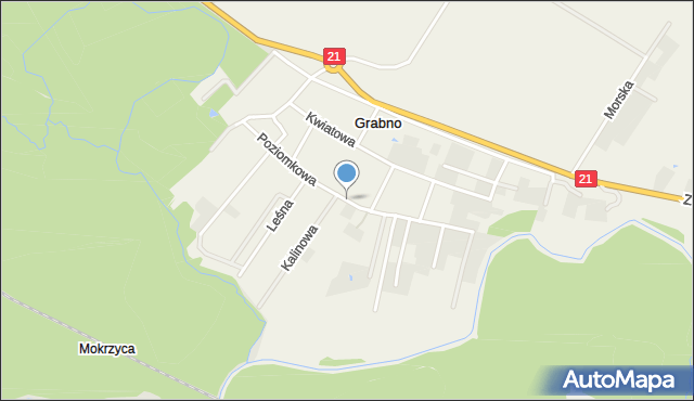 Grabno gmina Ustka, Poziomkowa, mapa Grabno gmina Ustka