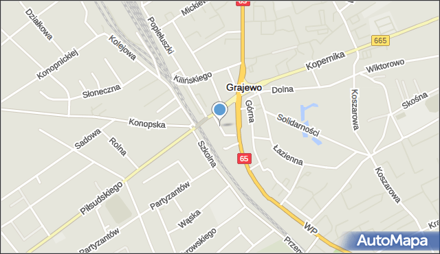 Grajewo, Pocztowa, mapa Grajewo