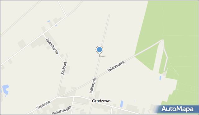 Grodzewo, Północna, mapa Grodzewo