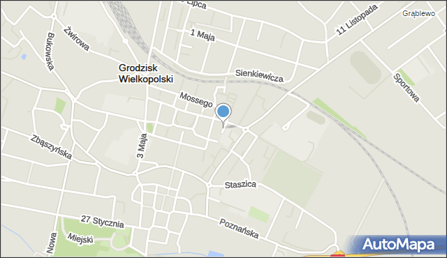 Grodzisk Wielkopolski, Polna, mapa Grodzisk Wielkopolski