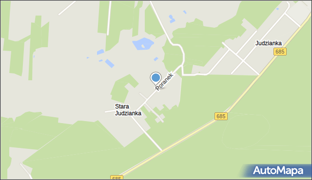 Hajnówka, Poranek, mapa Hajnówka