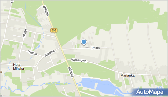 Huta Mińska, Polna, mapa Huta Mińska