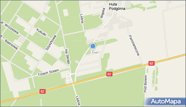 Huta Podgórna gmina Somianka, Podgórna, mapa Huta Podgórna gmina Somianka