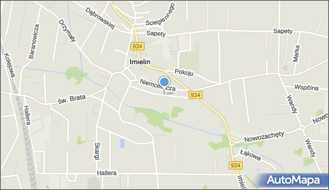 Imielin, Pośpiecha Pawła, ks., mapa Imielin