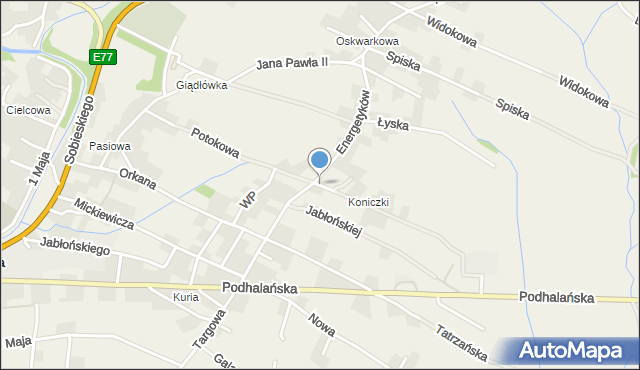 Jabłonka powiat nowotarski, Potokowa, mapa Jabłonka powiat nowotarski