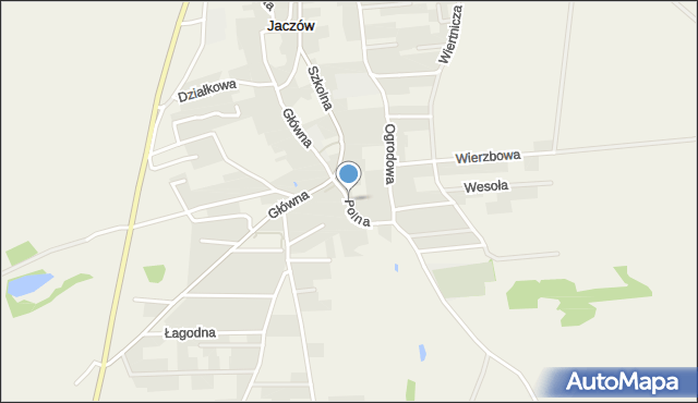 Jaczów, Polna, mapa Jaczów