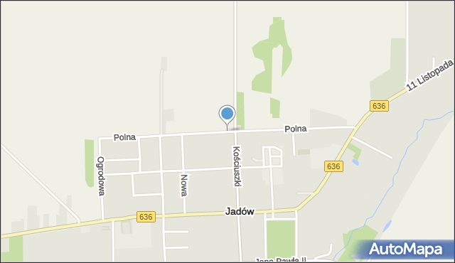 Jadów, Polna, mapa Jadów