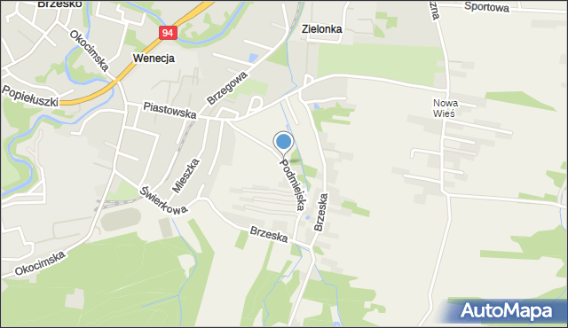 Jadowniki gmina Brzesko, Podmiejska, mapa Jadowniki gmina Brzesko