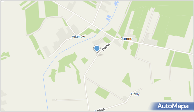 Jamno gmina Mykanów, Polna, mapa Jamno gmina Mykanów