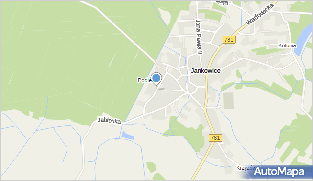 Jankowice gmina Babice, Podlesie, mapa Jankowice gmina Babice