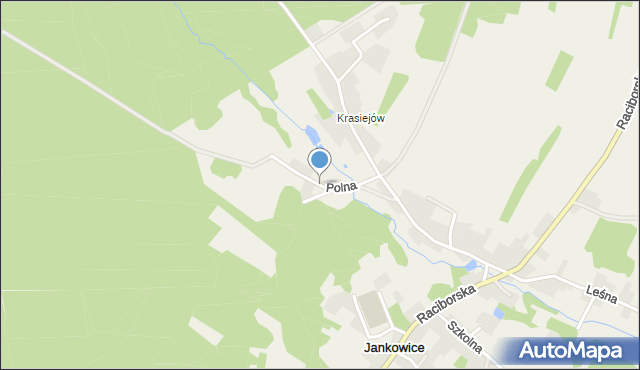 Jankowice gmina Kuźnia Raciborska, Polna, mapa Jankowice gmina Kuźnia Raciborska