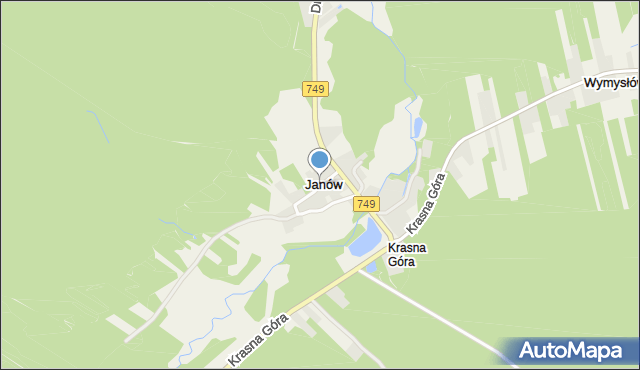 Janów gmina Przysucha, Południowa, mapa Janów gmina Przysucha