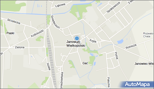 Janowiec Wielkopolski, Pocztowa, mapa Janowiec Wielkopolski