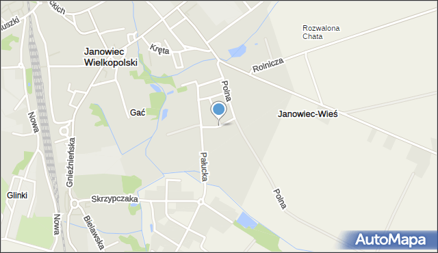 Janowiec Wielkopolski, Południowa, mapa Janowiec Wielkopolski