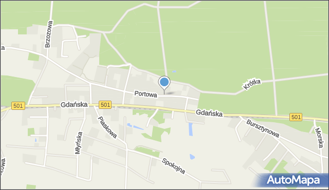 Jantar, Portowa, mapa Jantar