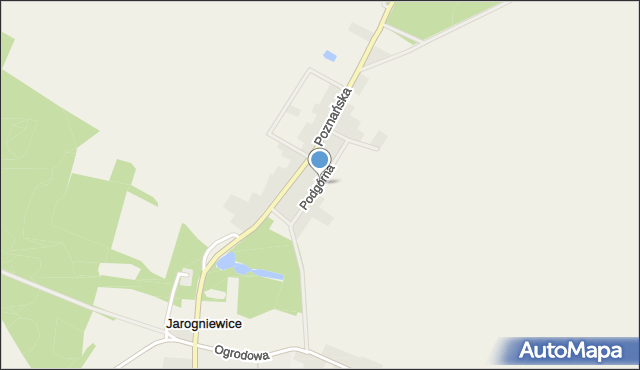 Jarogniewice, Podgórna, mapa Jarogniewice