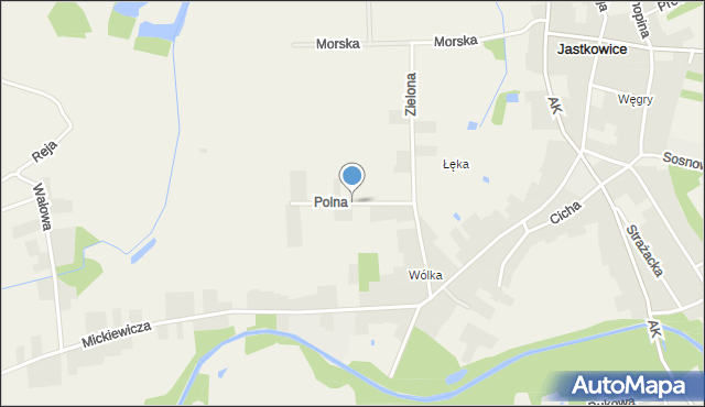 Jastkowice, Polna, mapa Jastkowice