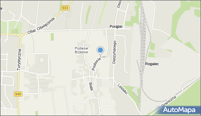 Jawiszowice, Podlesie, mapa Jawiszowice