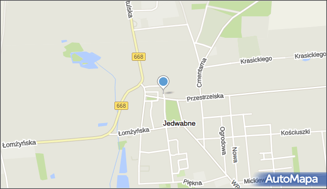 Jedwabne, Poświętna, mapa Jedwabne