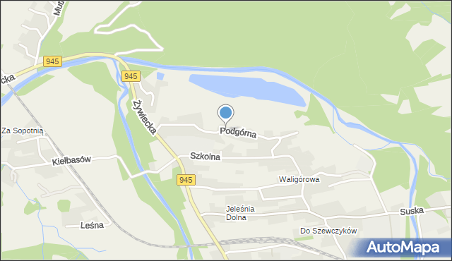 Jeleśnia, Podgórna, mapa Jeleśnia