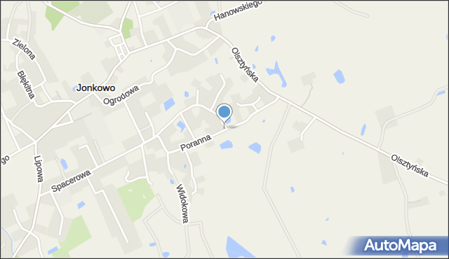 Jonkowo, Poranna, mapa Jonkowo