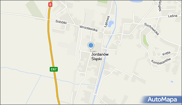 Jordanów Śląski, Pocztowa, mapa Jordanów Śląski