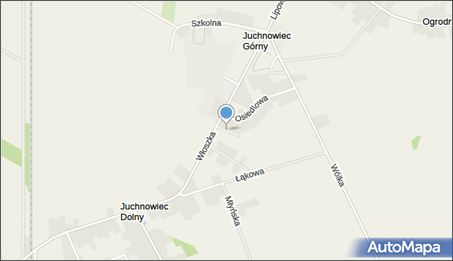 Juchnowiec Dolny, Polna, mapa Juchnowiec Dolny