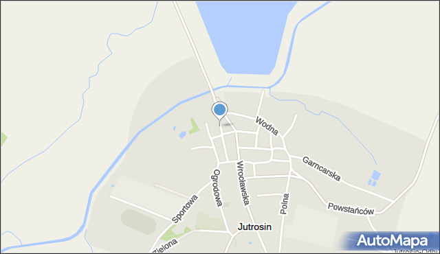 Jutrosin powiat rawicki, Podgórna, mapa Jutrosin powiat rawicki