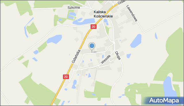 Kaliska Kościerskie, Pogodna, mapa Kaliska Kościerskie