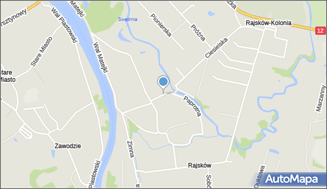 Kalisz, Pontonowa, mapa Kalisza