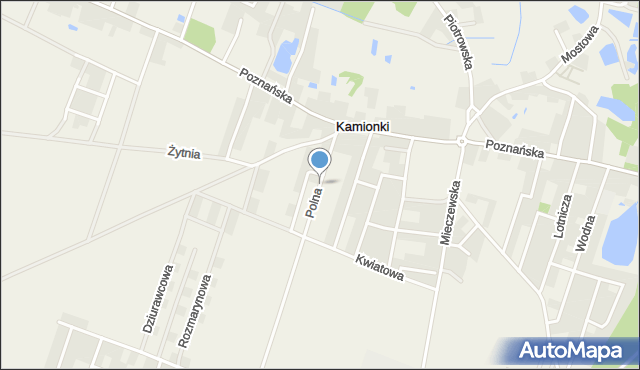 Kamionki gmina Kórnik, Polna, mapa Kamionki gmina Kórnik