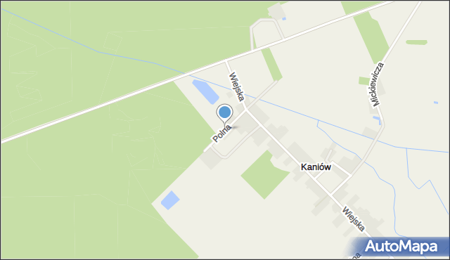 Kaniów gmina Popielów, Polna, mapa Kaniów gmina Popielów