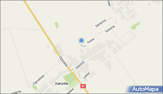 Karczów gmina Dąbrowa, Polna, mapa Karczów gmina Dąbrowa