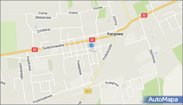 Kargowa, Poprzeczna, mapa Kargowa