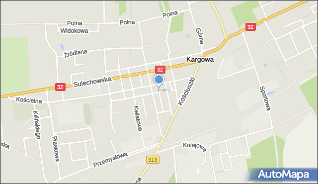 Kargowa, Poprzeczna, mapa Kargowa