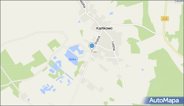 Karlikowo, Polna, mapa Karlikowo