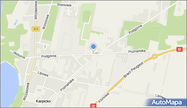 Karpicko, Podgórna, mapa Karpicko