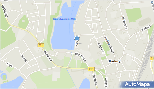 Kartuzy, Polskiego Czerwonego Krzyża, mapa Kartuzy