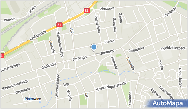 Katowice, Policyjna, mapa Katowic