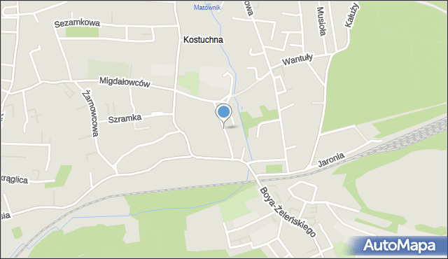 Katowice, Porzeczkowa, mapa Katowic