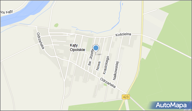 Kąty Opolskie, Polna, mapa Kąty Opolskie