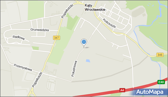 Kąty Wrocławskie, Południowa, mapa Kąty Wrocławskie